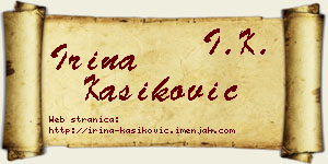 Irina Kašiković vizit kartica